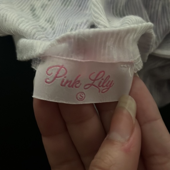 Pink Lily Long-Sleeve Shirt, Size Small, Colors Purple and Silver - Picture 4 of 5